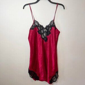 Victorias Secret Gold Label Satin Cami Lingerie Sexy Tank Top Red Petite Vintage